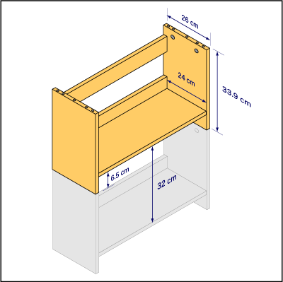 A4サイズ用本棚　１段ユニット詳細