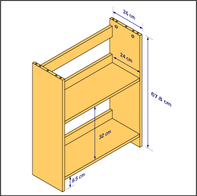A4サイズ用本棚　２段ユニット詳細