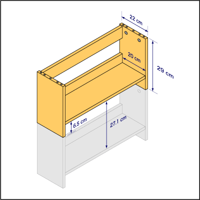 B5サイズ用本棚　１段ユニット詳細