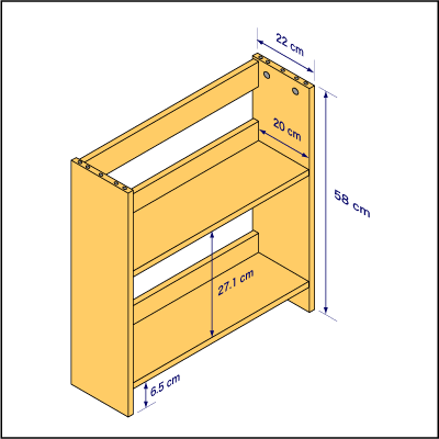 B5サイズ用本棚　２段ユニット詳細
