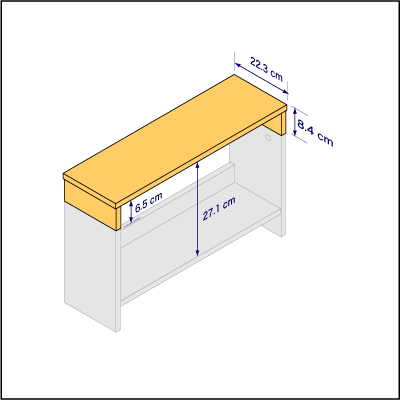 B5サイズ用本棚　天板ユニット詳細
