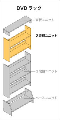 DVDラック　２段ユニット