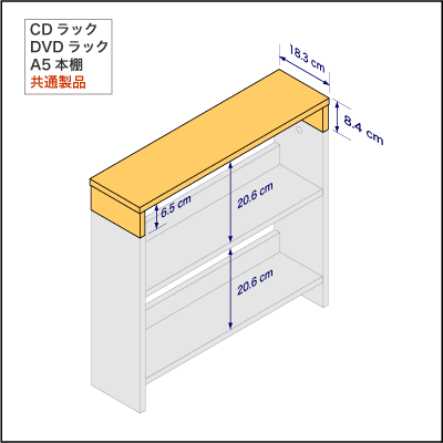 DVDラック　天板ユニット詳細